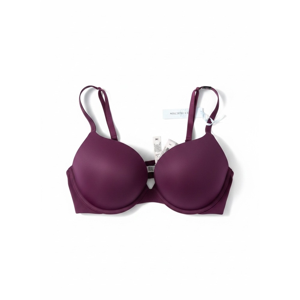 Victoria Secret T-Shirt Bra Bombshell Push Up Womens 38C Burgundy Adds 2 Cups
